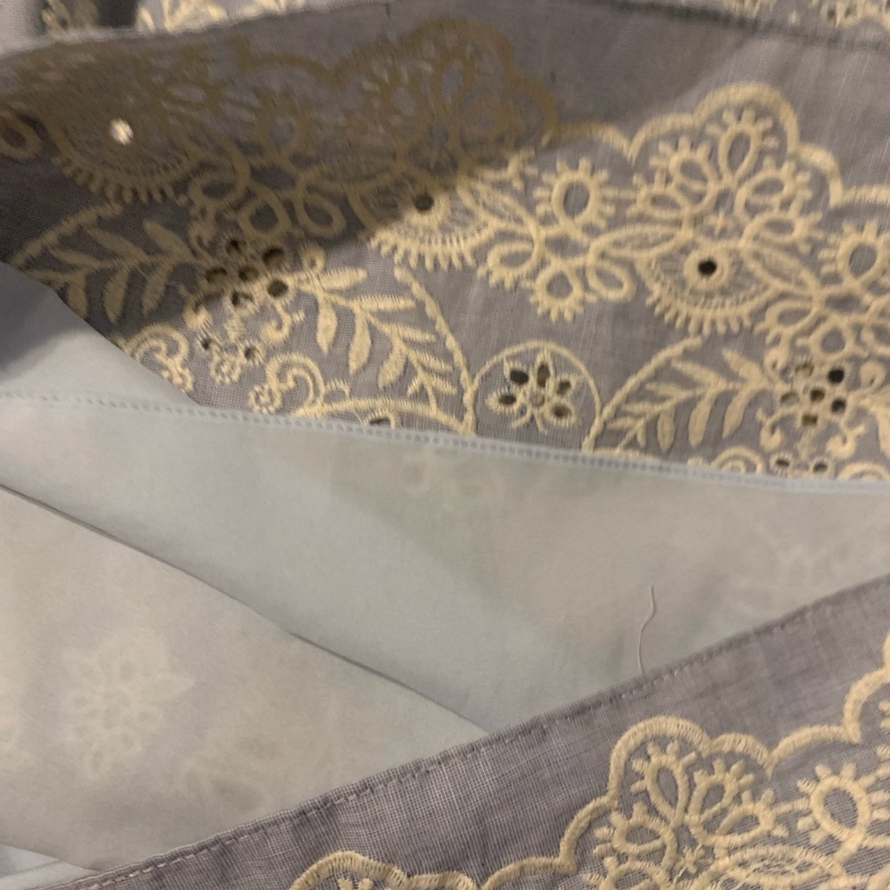 Elegant Blue and Cream Cold Shoulder Embroidered Lace Dress - Picture 8 of 16